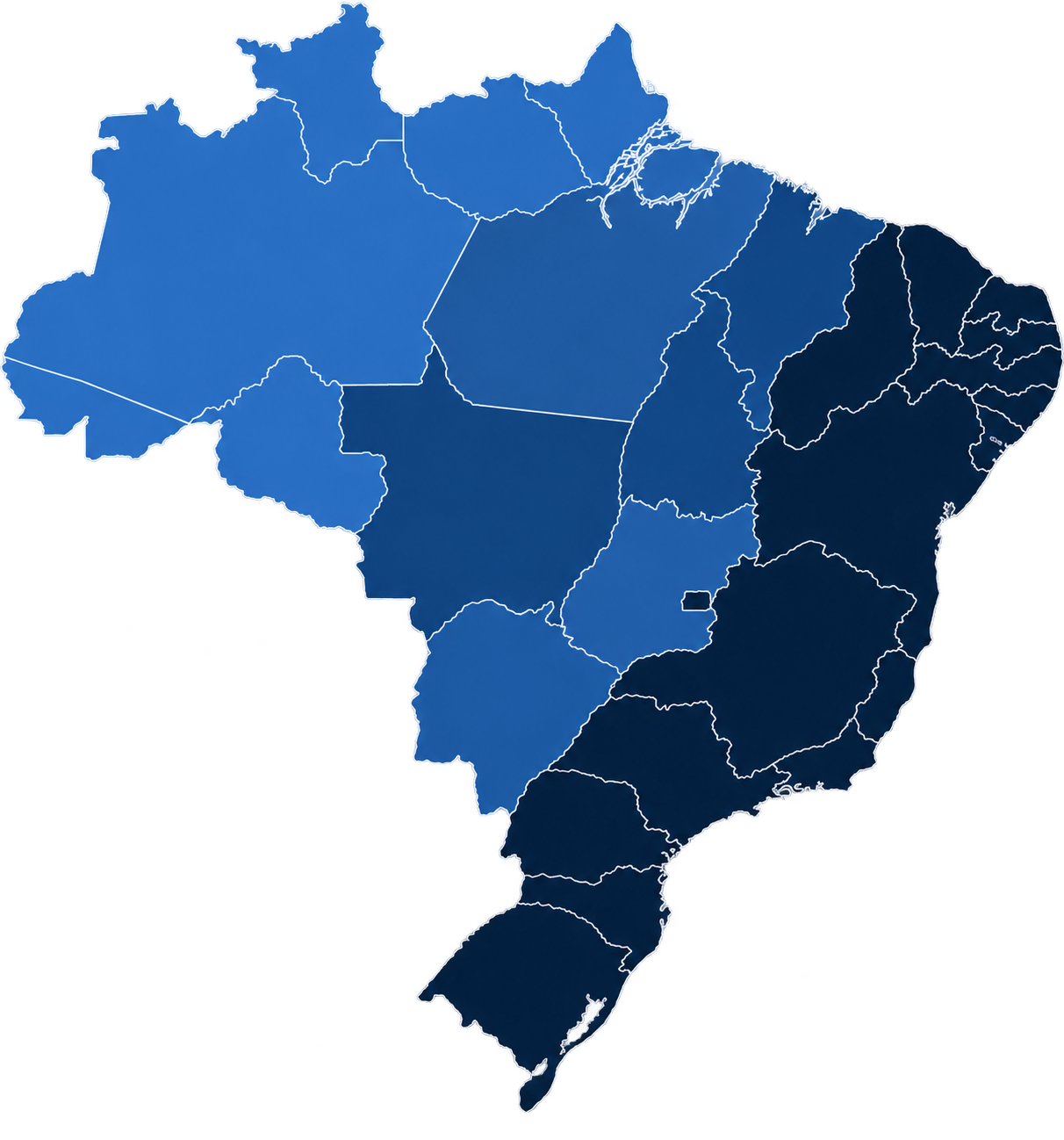 Mapa do Brasil dividido por estados